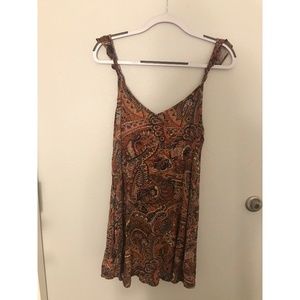 Medium American Eagle Dress Orange Brown Paisley